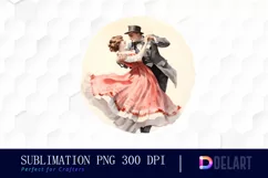 Watercolor Couple Dance Clipart, Illustration PNG Product Image 1