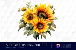 Watercolor Sunflower Arrangement Sublimation Art Product Image 1