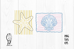 Floral Ocean Creatures hand drawn Product Image 1