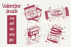valentine snack, food, drink, sweet, love svg and sublim Product Image 1