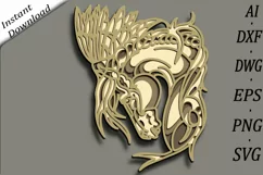 Horse multilayer Svg/Indian Horse/3D Layered Cut File Product Image 1
