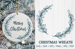 Christmas Mistletoe Wreath SVG | Holiday Circle Frame PNG Product Image 1