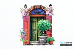 Flower Doors Watercolor PNG Clipart Product Image 1