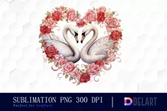 Watercolor Swan Couple Clipart, Sublimation Clipart Product Image 1