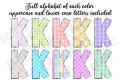 Plaid Alphabet Doodle Letters and Numbers, Easter Letters Product Image 2