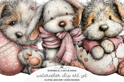 Whimsical Easter Dogs Clipart Product Image 1