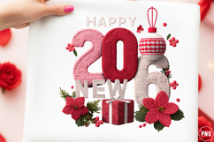 Happy New Year 2026 PNG, Crochet Yarn Product Image 1