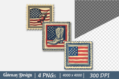 4th of july postage stamp clipart Bundle Product Image 5