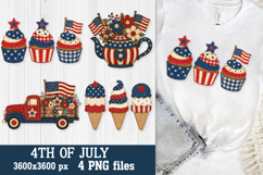Patriotic Ice Cream &amp; Treats 4th of July Patchwork PNG Files Product Image 2