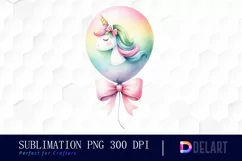 Watercolor Unicorn Birthday with Candle Clipart PNG Product Image 1