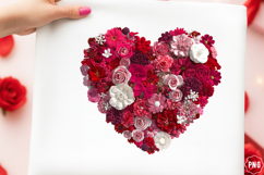 Valentine Heart PNG, Cozy Yarn Bow Heart Design, Preppy Pink Product Image 1