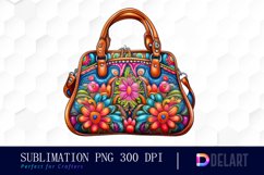 Watercolor Hippie Purse Clipart Design Product Image 1