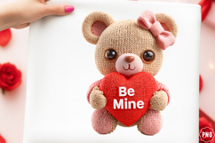 Patchwork Valentine Teddy Bear Png Product Image 1