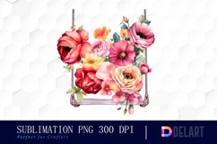 Swing With Ranunculus Flower Clipart Product Image 1