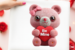 Crochet Yarn Valentine Teddy Bear Png Product Image 1