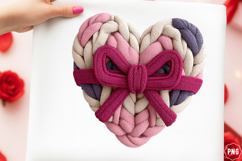 Knitted Heart With Bow clipart Product Image 1