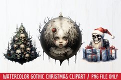 Watercolor Gothic Christmas Clipart Sublimation Product Image 1