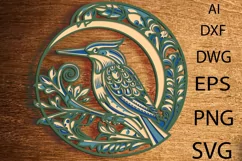 Woodpecker multilayer Svg/Bird Plywood Cut/3d Woodpecker cut Product Image 1