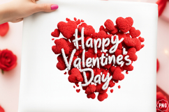 Valentine's Day Faux Yarn Heart PNG, Knitted Love Clipart Product Image 1