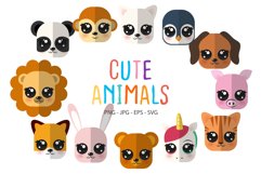 Set of Cute Animals Face Illustration Product Image 1