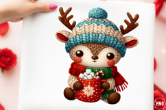 Faux Yarn Snowman Christmas Png, Cute Christmas Snowman Png, Product Image 1