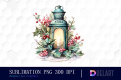 Watercolor Vintage Lantern Clipart Image Product Image 1