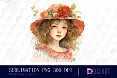 Watercolor Vintage Valentine Rose Clipart, Sublimation Art Product Image 1