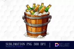 Bucket of Beer Watercolor Sublimation Clipart Product Image 1