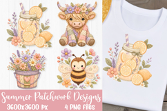 Summer Patchwork Sublimation Designs PNG Files Product Image 3