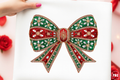 Sparkling Glitter Christmas Bow Png Product Image 1