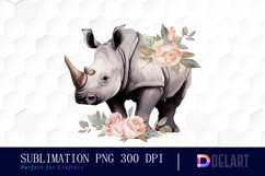 Rhinoceros Watercolor Clipart Set Product Image 1