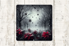 4 Gothic Christmas Square Coasters PNG Sublimation Designs Product Image 3