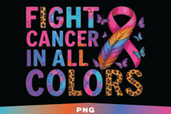 Fight Cancer In All Color Png Bundle, colorfull bundle Product Image 4