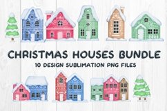 christmas houses bundle, sublimation png Product Image 1
