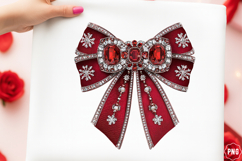 Sparkling Glitter Christmas Bow Png Product Image 1