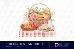 Watercolor Summer Picnic Clipart, Illustration PNG Product Image 1