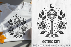 Mystic Key with Spiderweb Gothic SVG and PNG Clipart Product Image 1