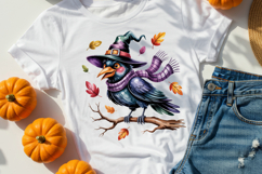 Halloween Crow PNG Sublimation | Cute Witch Bird Clipart Product Image 3