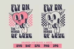 Love retro, fly on the wings of love, svg and sublimation Product Image 1