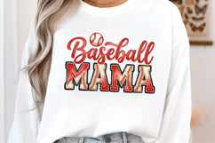 Faux Yarn Baseball Mama PNG,Cute Basebal Product Image 1