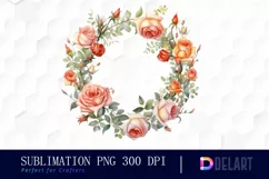 Watercolor Vintage Valentine Rose Clipart, Sublimation Art Product Image 1
