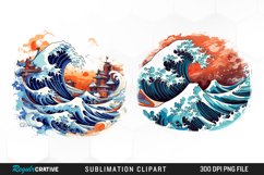 Tsunami Clipart Sublimation Art Product Image 1