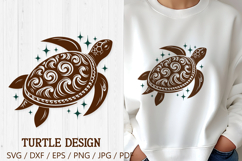 Ornamental Sea Turtle SVG | Tribal Turtle Mandala Cut File Product Image 1