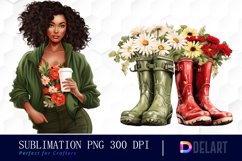 Watercolor Green Spring Clipart, Sublimation PNG Product Image 1
