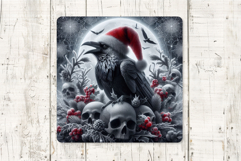 Gothic Christmas Coasters | Dark Santa, Skulls, Tree &amp; Raven Product Image 3