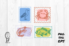Vintage Sea Life Aesthetic Stamp Product Image 2