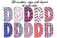 Stars and Stripes Doodle Alphabet Letters Red White and Blue Product Image 2