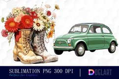 Watercolor Green Spring Clipart, Sublimation PNG Product Image 1