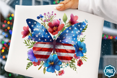 4th of July Floral Butterfly Sublimation clipart/6 Designs Product Image 3