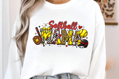 Cute Softball Mama Mom Bow Design Product Image 1